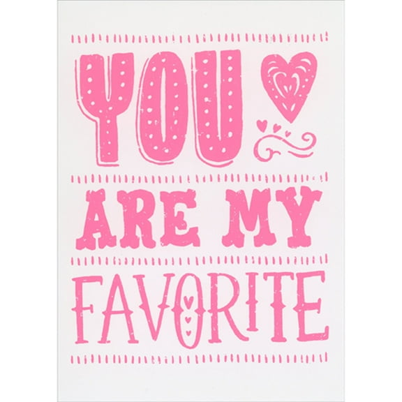 RSVP You Are My Favorite Pink Heart and Lettering Humorous / Funny Sweetest Day Card