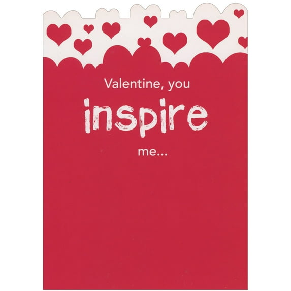 RSVP You Inspire Me on Red and White: Die Cut Heart Shapes Top Edge Funny, Naughty, Risque Valentine's Day Card for Wife, Husband, Girlfriend or Boyfriend