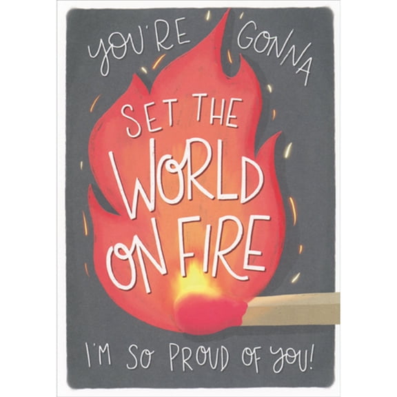 RSVP You're Gonna Set the World on Fire: Lit Match Graduation Congratulations Card