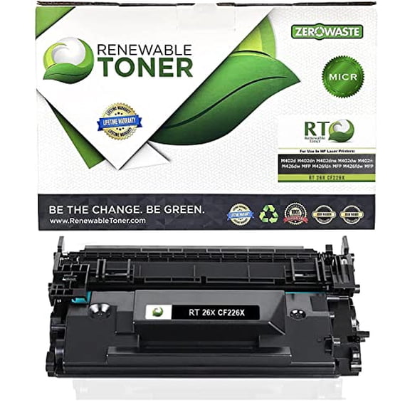 RT Compatible 26X MICR Toner High Yield Replacement for HP CF226X 26A CF226A | LJ Pro Printer MFP M426 M426fdw M426fdn M426dw M402 M402n M402dw M402dn | Check Printing Ink Cartridg