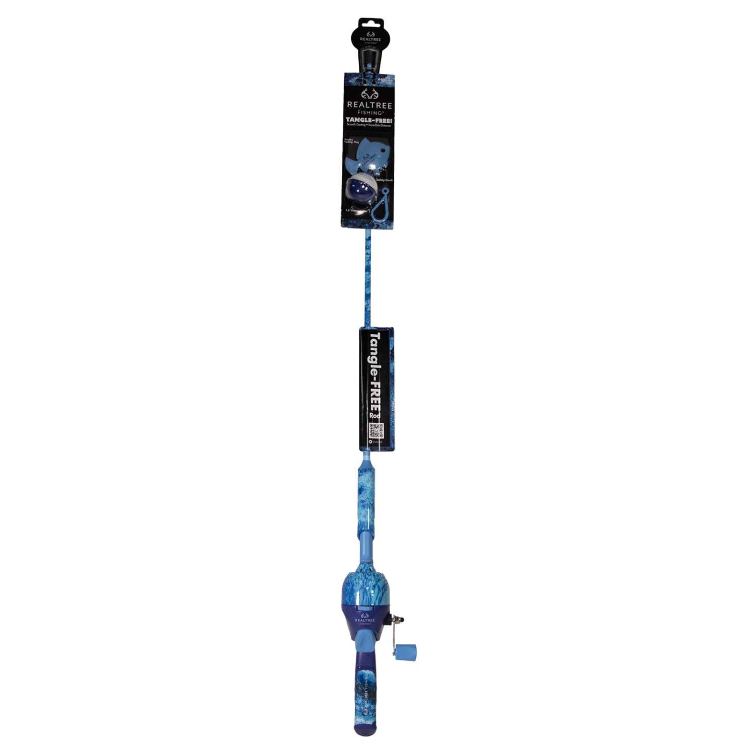 Realtree Dark Blue Micro Tangle-Free Spincast Fishing Pole and Reel Combo