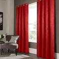 thumbnail image 1 of Olivia Gray Lina Matte Embossed Blackout Grommet Single Panel - 52x90", Red, 1 of 2