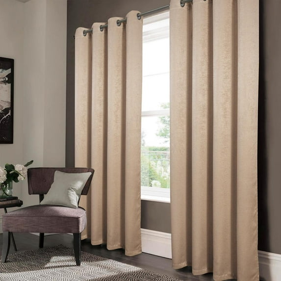 RT Designer Collection Nora Embossed Blackout Grommet Panel 90" - 52 x 90 in. - 52 x 90 in. Gold