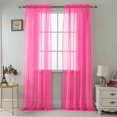 thumbnail image 1 of RT Designers Celine Sheer Rod Pocket Curtain Panel Pair - 55x90", Neon Pink, 1 of 3