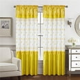 thumbnail image 1 of Pia Embroidered Panel With Double Valance 54'' x 90'' Yellow, 1 of 3