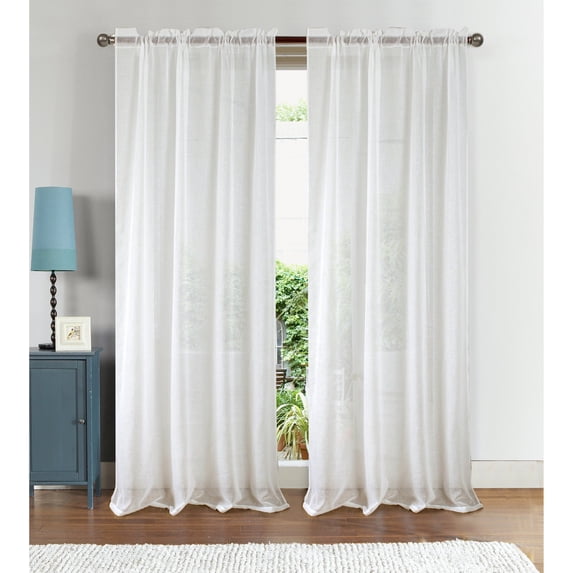 RT Designers Collection Astro Textured Rod Pocket Curtain Panel 54" x 90" White