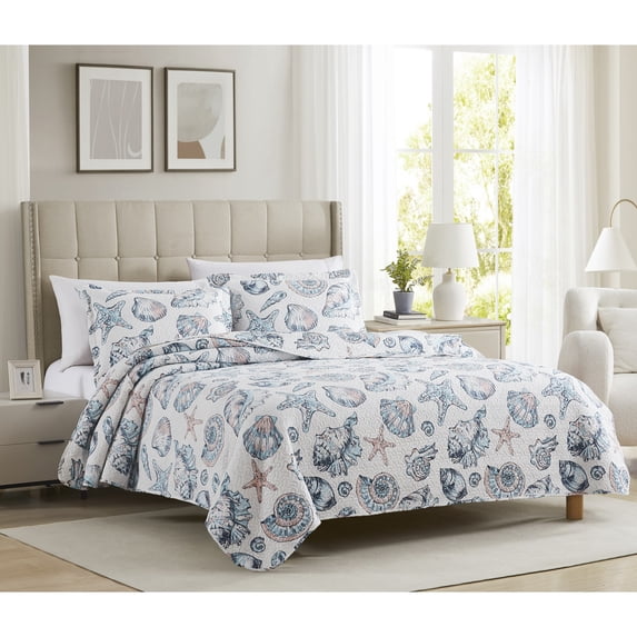 RT Designers Collection BSBS371K Bonaire Sunshell Pinsonic Quilt - King Size - 3 Piece