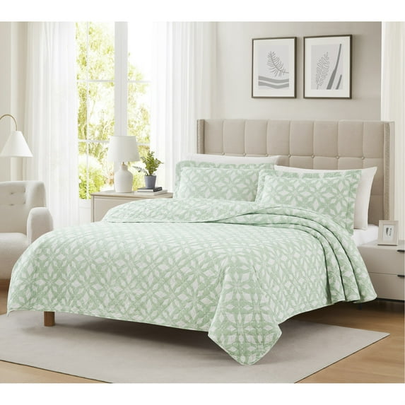 RT Designers Collection BSHS363K Hudson Starbright Pinsonic Quilt - King Size - 3 Piece
