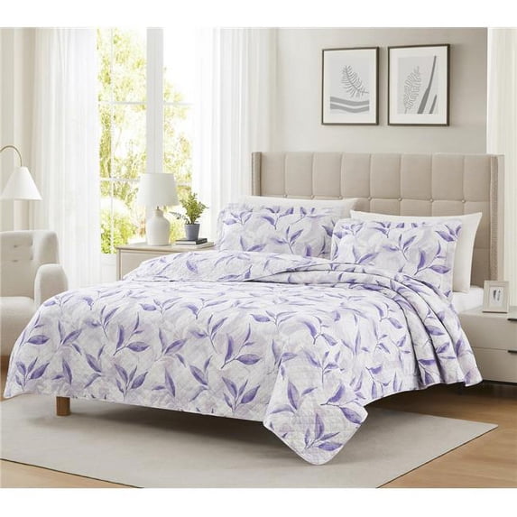 RT Designers Collection BSMPF352Q Mayfair Peri Field Pinsonic Quilt - Queen Size - 3 Piece