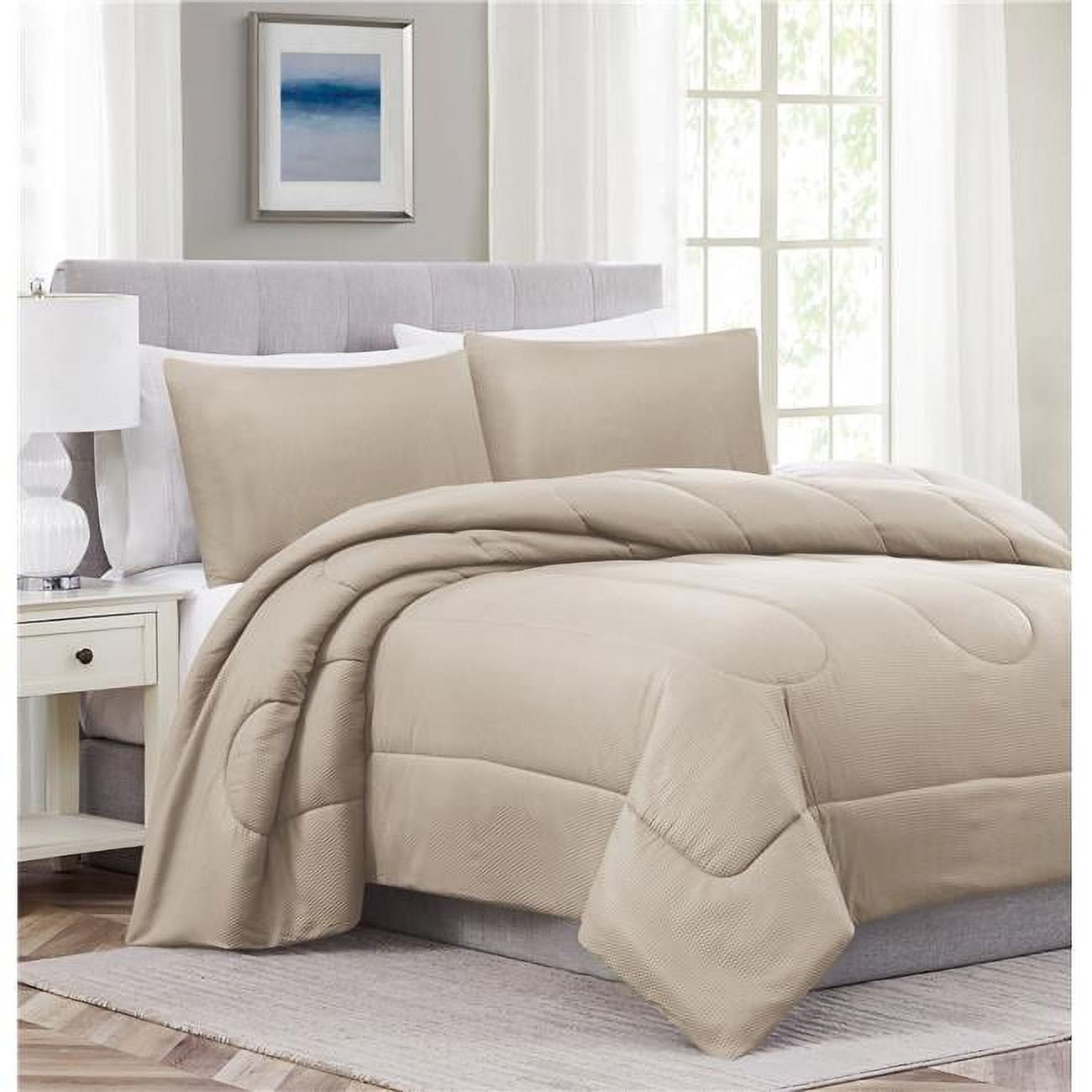 RT Designers Collection CME20290Q Encino Comforter, Taupe - Queen Size - 3 Piece