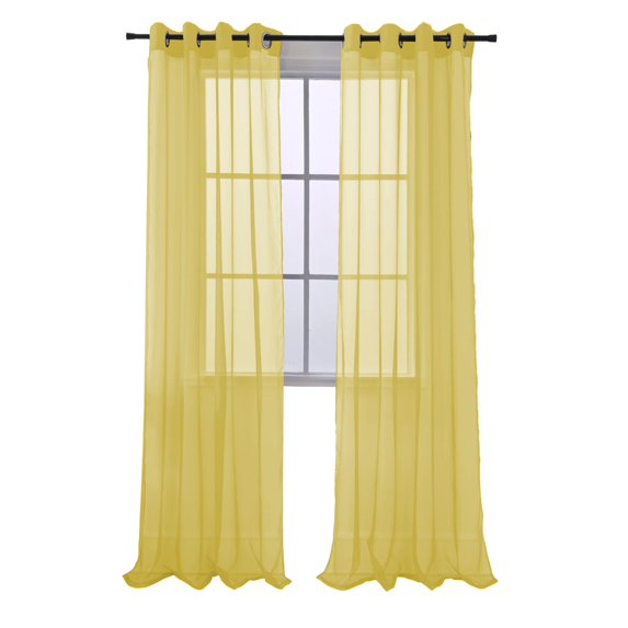 RT Designers Collection Cara Grommet Curtain Panel for Windows 54" x 84" Neon Yellow