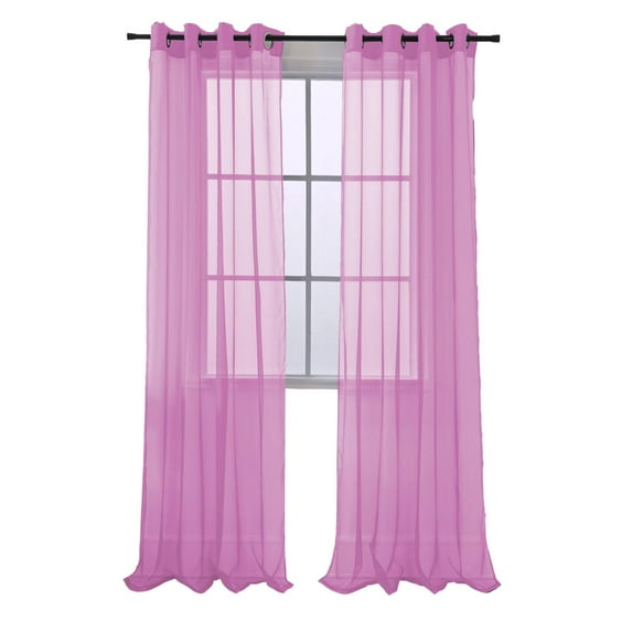 RT Designers Collection Cara Grommet Curtain Panel for Windows 54" x 84" Pink