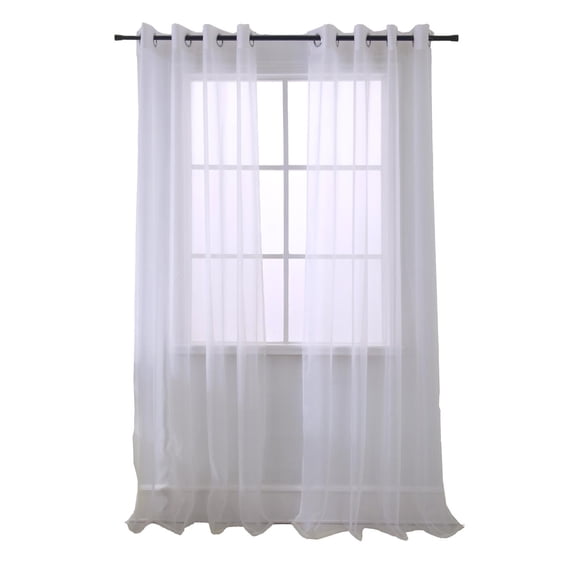 RT Designers Collection Cara Grommet Curtain Panel for Windows 54" x 84" White