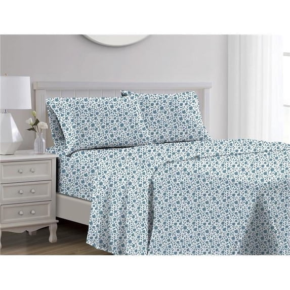RT Designers Collection Edina 1000 Thread Count CVC Ultra Soft Sheet Set Blue King