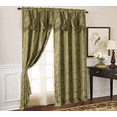 thumbnail image 1 of Gloria Floral/Damask Textured Jacquard 54 x 84 in. Single Rod Pocket Curtain Panel w/Attached 18 in. Valance, 1 of 11
