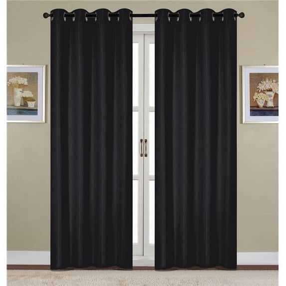 RT Designers Collection Kennedy Room Darkening Grommet Curtain Panel 54" x 84" Black