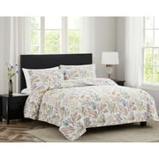 RT Designers Collection Melrose Mystic 3-Pieces Elegant Stitched Quilt Set OB Queen Multicolor
