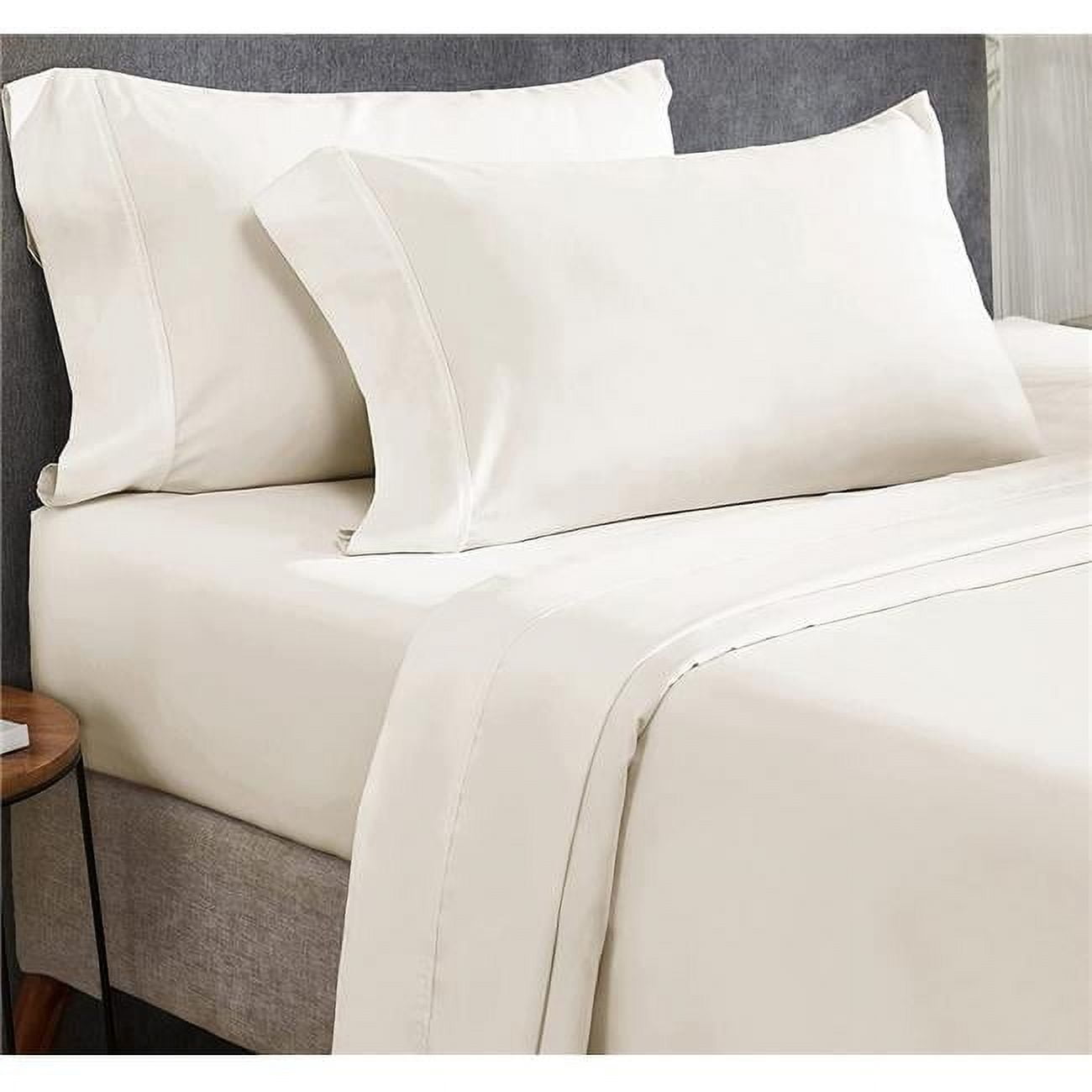 RT Designers Collection - Modern Living 100% Pima Cotton Ultra Soft Sheet Set Queen - Ivory - Thumbnail 3