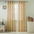 thumbnail image 1 of RT Designers Collection Nancy Faux Luxurious Silk Grommet Curtain Panel 54" x 63" Beige, 1 of 2