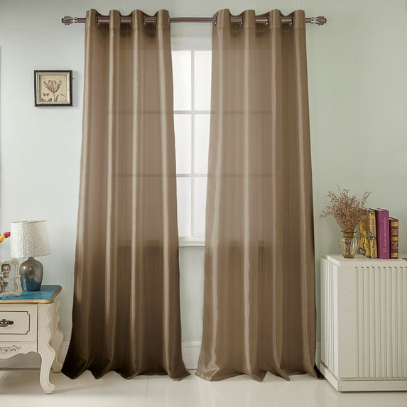 RT Designers Collection Nancy Faux Luxurious Silk Grommet Curtain Panel 54" x 63" Taupe