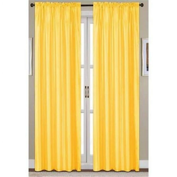RT Designers Collection Nikki Faux Silk 54 x 90 in. Rod Pocket Panel, Gold