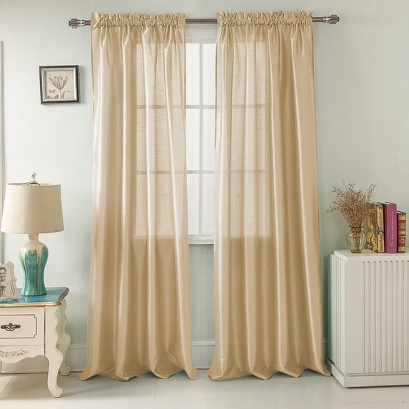 RT Designers Collection Nikki Premium Rod Pocket Curtain Panel 54" x 90" Beige