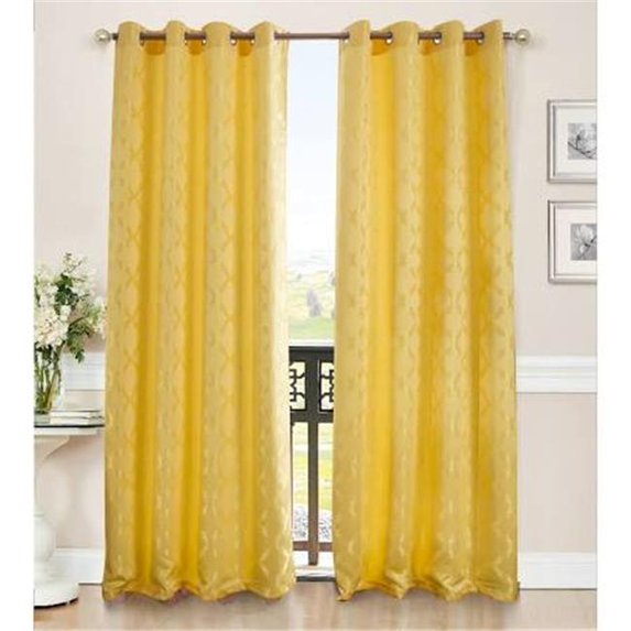 Lenny 54 x 90 in. Grommet Single Curtain Panel, Yellow
