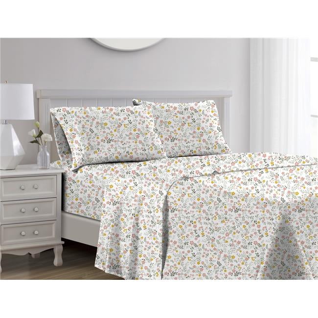 Sara Coral Floral Full Polyester Sheet Set