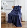 thumbnail image 1 of RT Designers Collection Morgan Perfect for Afternoon Naps or Home Decor Solid Matte Fleece Throw 50"x70" Navy, 1 of 2