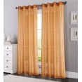 thumbnail image 1 of RT Designers Collection Wanda Box Voile Light Filtering One Grommet Curtain Panel 54" x 90" Gold, 1 of 9