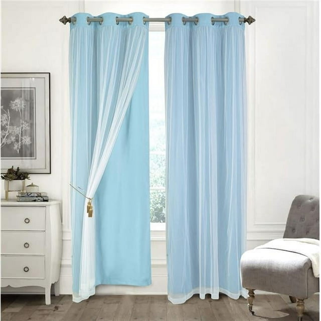 RT Designers Hendrix Double Layer Blackout Grommet Panel Pair - 2-Piece - 38"x63", Blue