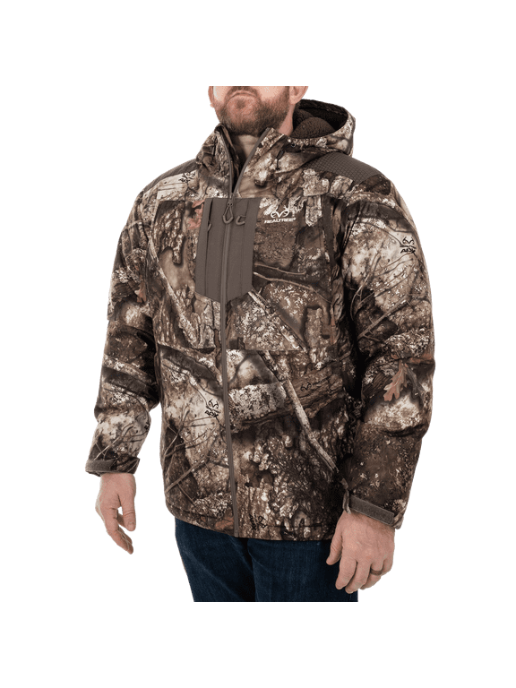 Realtree Outfitters Men's Sherpa Lined Waterproof Hunting Jacket, Realtree APX, Size Large