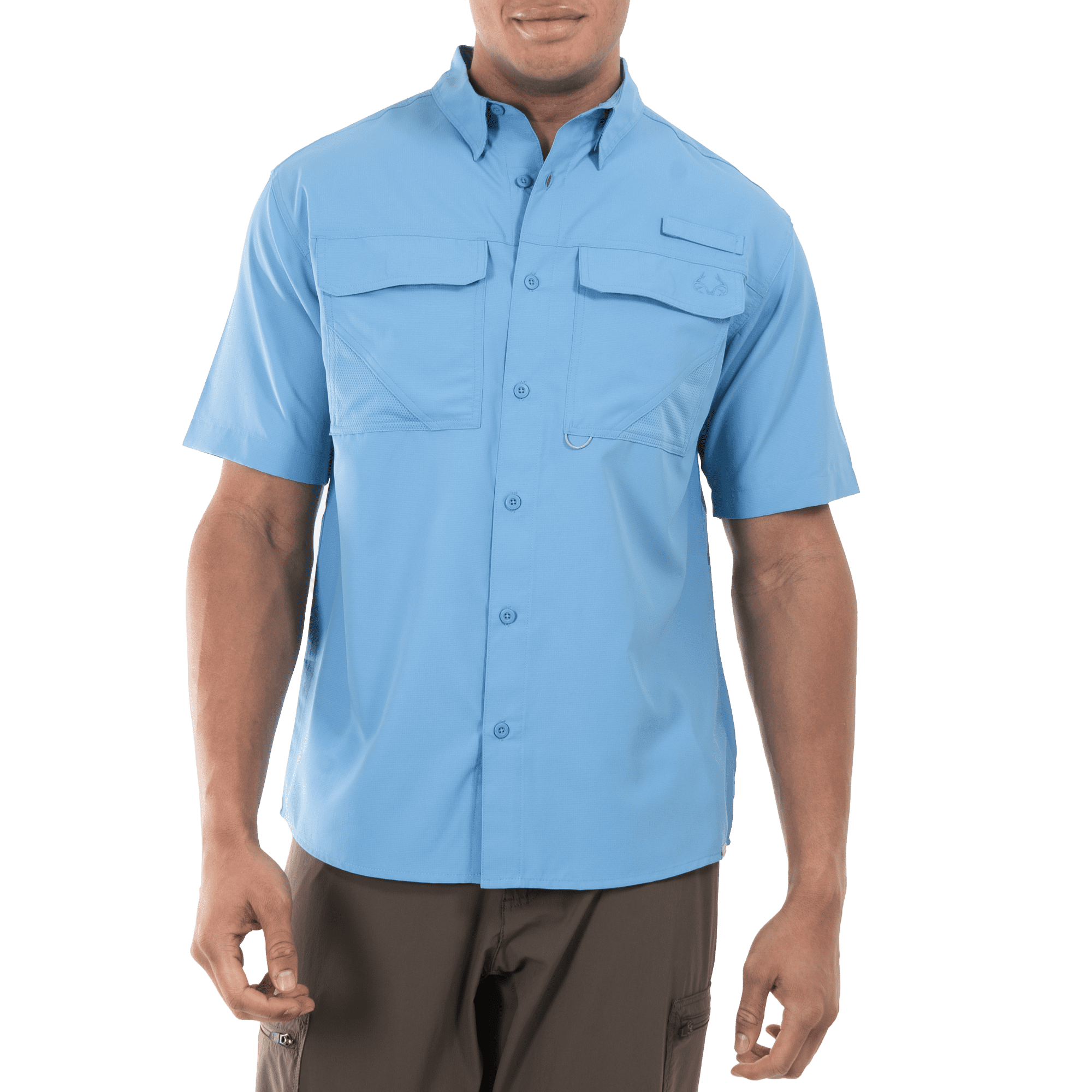 Realtree Men's Vapor Blue Medium Short Sleeve Guide Shirt
