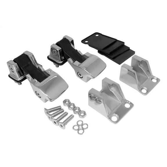 RT Off-Road TJ Style Stainless Steel Hood Catch Kit for 55-86 CJs 87-95 YJ Fits select: 1989-1995 JEEP WRANGLER / YJ, 1987-1988 JEEP WRANGLER