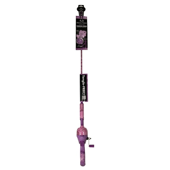 Realtree Passion Pink Micro Tangle-Free Spincast Fishing Rod and Reel Combo with EVA Handle and 3.1:1 Gear Ratio