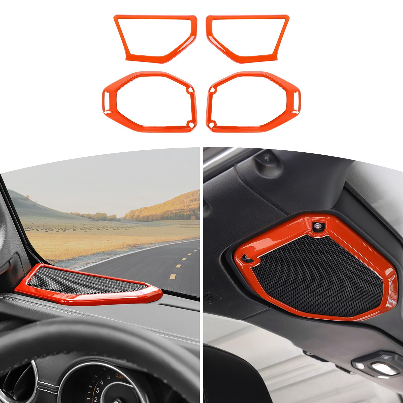 RT-TCZ Red ABS Plastic Windshield Wiper Arm Covers For Jeep Wrangler JL & Gladiator JT (2018+), 2-Piece Set