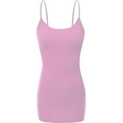 RT1002 Ladies Adjustable Spaghetti Strap Basic Long Cami Tank Top Lavender S