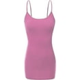 thumbnail image 1 of RT1002 Ladies Adjustable Spaghetti Strap Basic Long Cami Tank Top Orchid S, 1 of 5