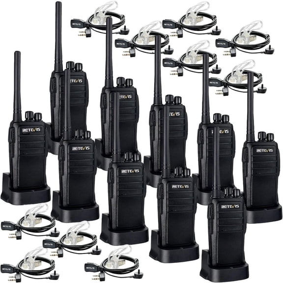 RT21 Walkie Talkies for Adults, 2 Way Radios Walkie Talkies Long Range, Portable FRS Two Way Radios with Earpiece, Handfree, for Government Education Churches Dealers(10 Pack)
