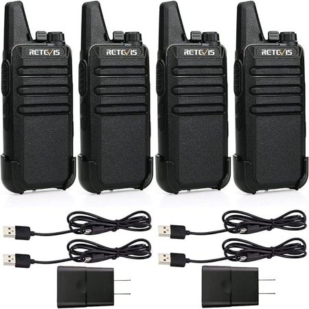 RT22 Two Way Radio Long Range Rechargeable,Portable 2 Way Radio,Upgrade Type C Handsfree Walkie Talkies for Adults Cruise Hiking Hunting Skiing(4 Pack)