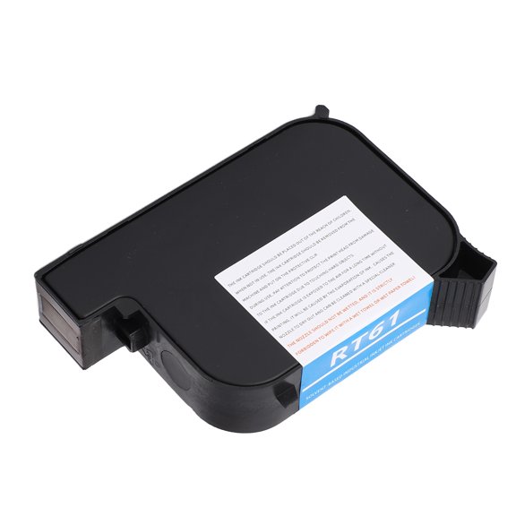 RT61 Universal Handheld Inkjet Printer Ink Cartridge, 42ML Black Solvent-Based Quick-Dry Ink for 12.7mm Printers