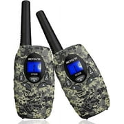 Retevis RT33 Walkie Talkies for Kids, Army Toy Gifts for 6-12 Year Old Boys Girls,Long Range 2 Way Radio 22 Channel Backlit LCD Screen Flashlight VOX,Outside Adventures Camping Hiking(Camo, 1 Pair)