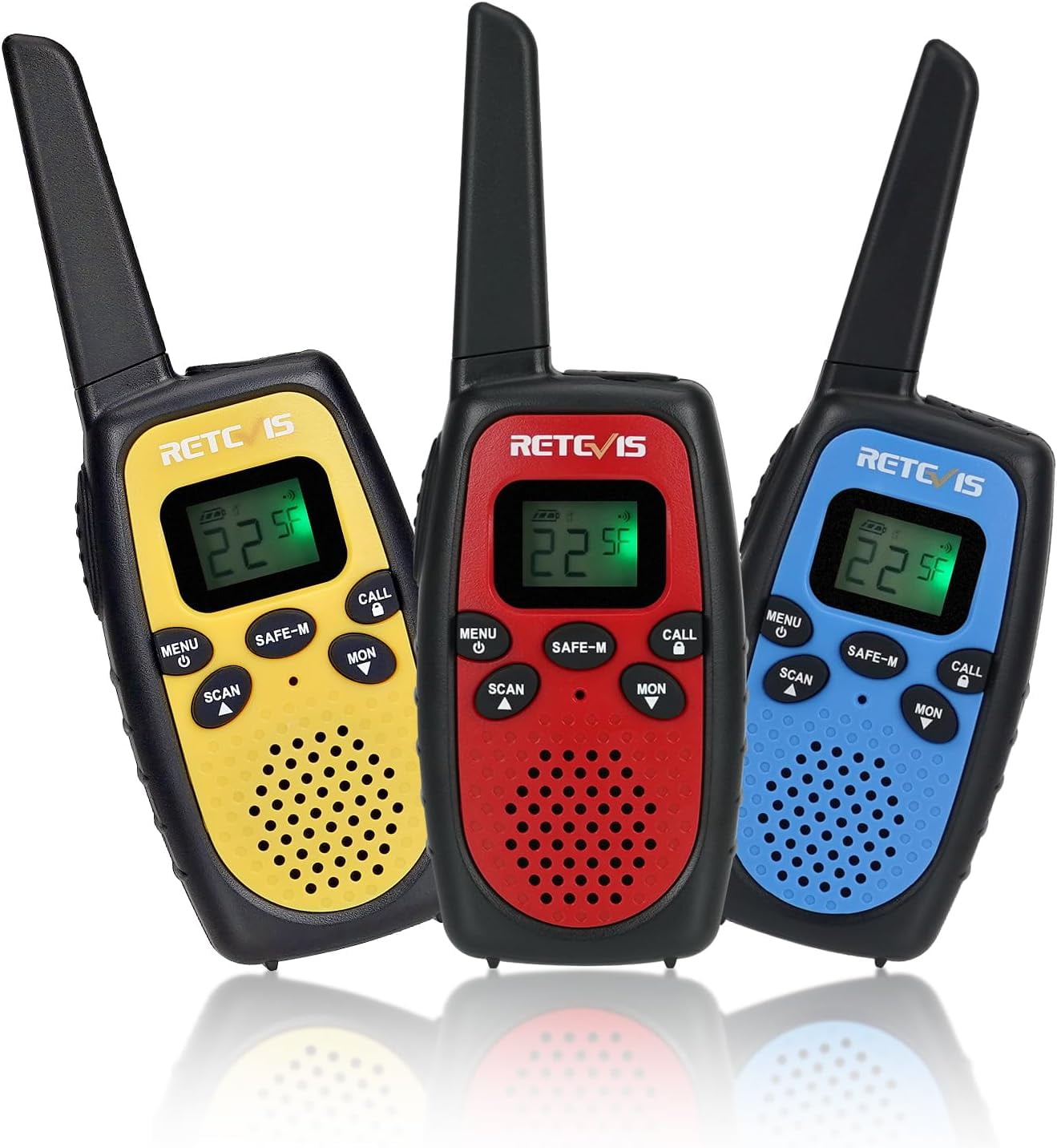 Retevis RT628S Walkie Talkies Long Range 2 Way Radios, Safe Mode for Kids, VOX, Keypad Lock, Portable FRS for Camping (3 Pcs)