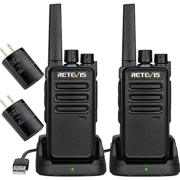 RT68 Walkie Talkies Rechargeable,Portable FRS Two-Way Radios for Adults,Heavy Duty 2 Way Radios Long Range,USB Charging Base,License Free Walkie Talkie for Road Trip Gifts Camping (2 pack)