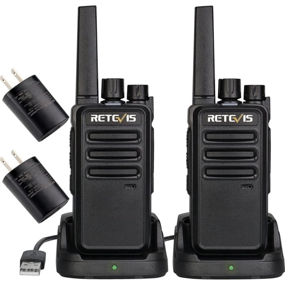 RT68 Walkie Talkies Rechargeable,Portable FRS Two-Way Radios for Adults,Heavy Duty 2 Way Radios Long Range,USB Charging Base,License Free Walkie Talkie for Road Trip Gifts Camping (2 pack)