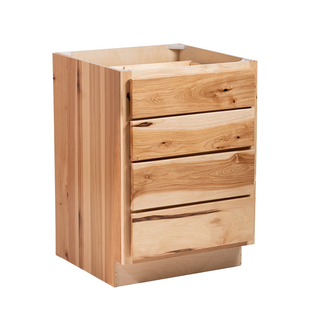 RTA Cabinets USA Hickory Clear Coat 4 Drawer Base Cabinet | 18"Wx34.5"Hx24"D