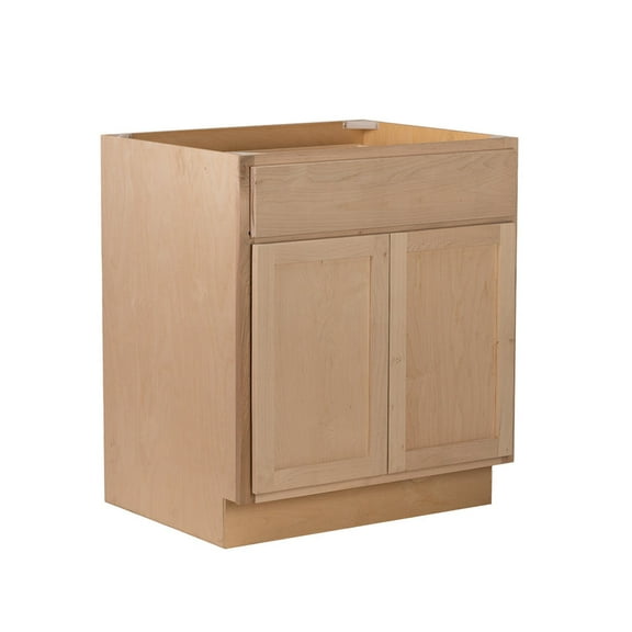 RTA Cabinets USA Raw Maple 2 Door Base Cabinet | 30"Wx34.5"Hx24"D