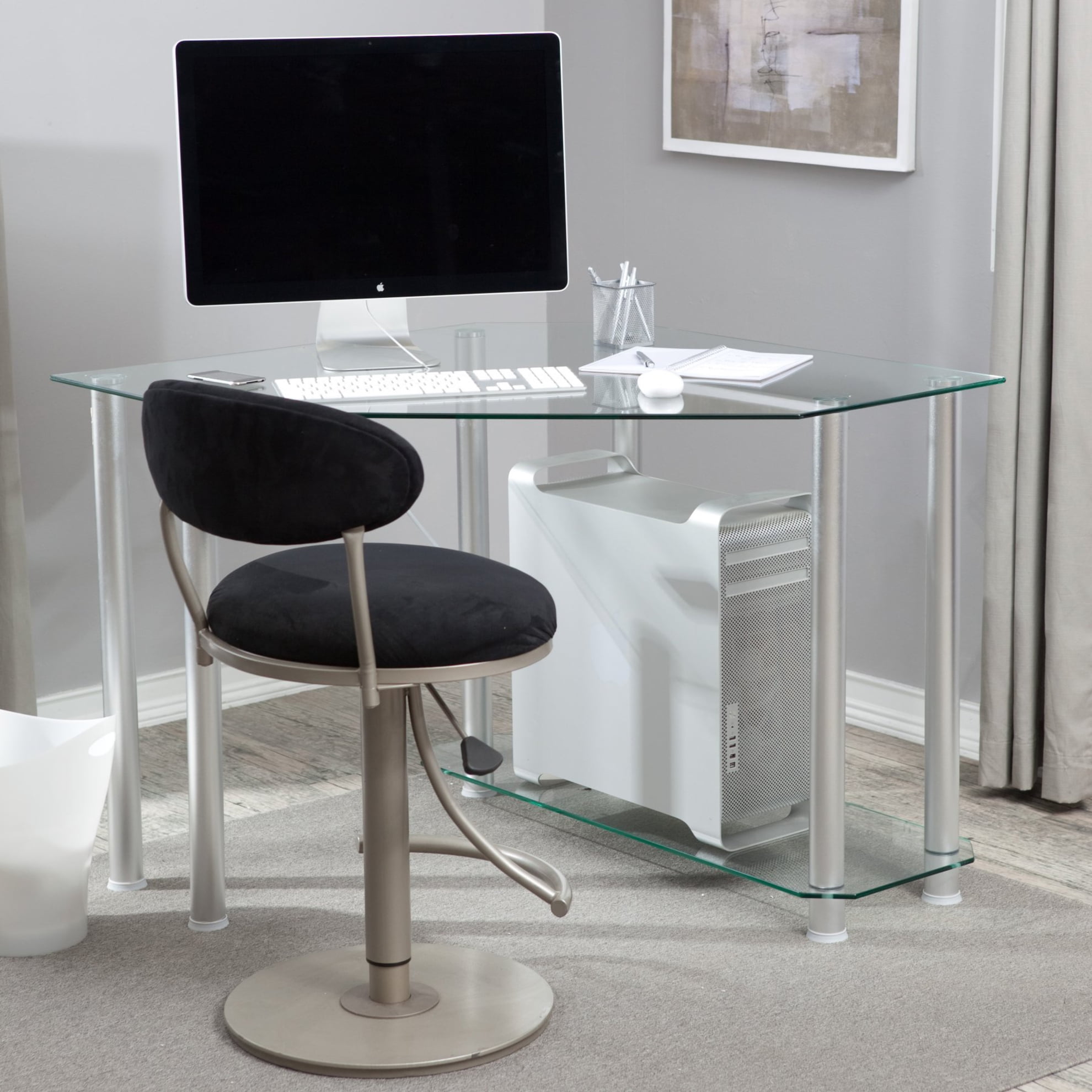 Glass corner on sale desk walmart