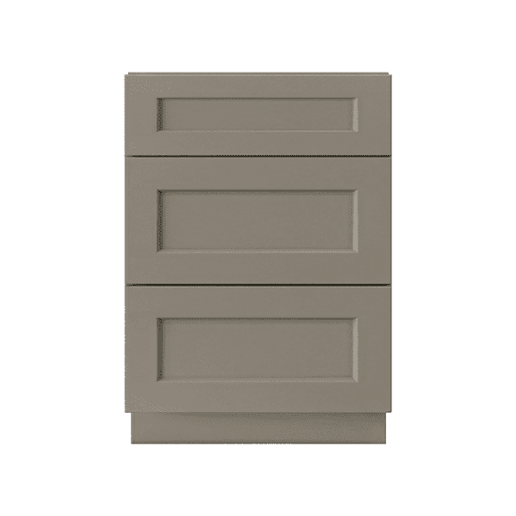 Sterfic RTA Freestanding Vanity 3-Drawer Base, Shaker, Grey, 24-Inch