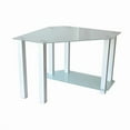 thumbnail image 1 of RTA Home & Office CT-013W Frosted Tempered Glass Gloss White Corner Computer Desk, 1 of 3